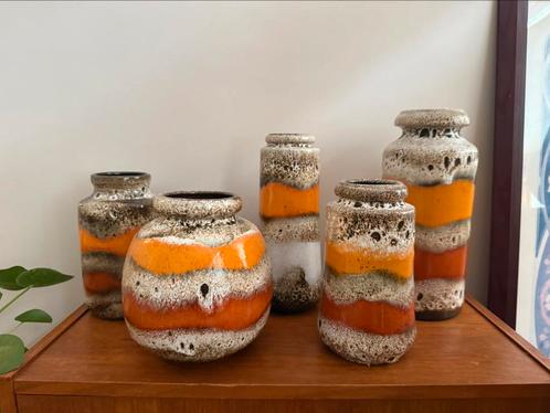Zeldzame set West Germany vazen, Huis en Inrichting, Woonaccessoires | Vazen, Zo goed als nieuw, Minder dan 50 cm, Aardewerk of Porselein