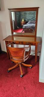 Kaptafel met spiegel en stoel, Gebruikt, 100 tot 150 cm, Ophalen of Verzenden, Hout