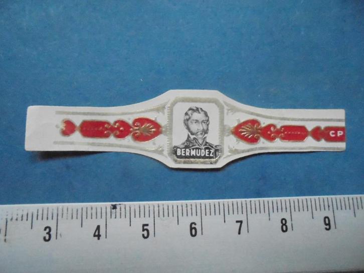 Oude sigarenband Bermudez met portret, Verzamelen, Rookartikelen, Aanstekers en Luciferdoosjes, Zo goed als nieuw, Sigarenbandjes