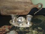 VERZILVERD DOUWE EGBERTS ROOMSTELLETJE ( VINTAGE ) 5 DELIG, Antiek en Kunst, Antiek | Goud en Zilver, Ophalen of Verzenden, Zilver