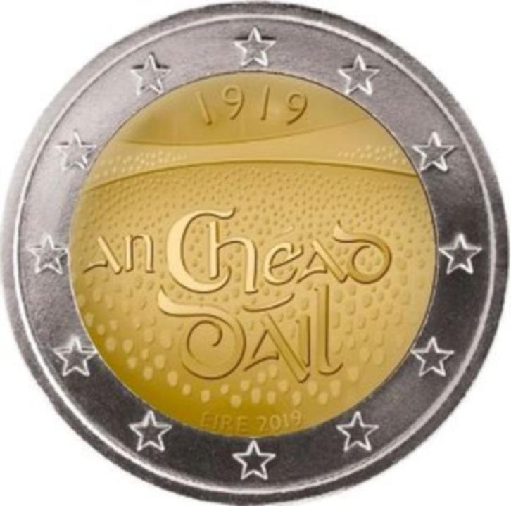 2 Euro Ierland 2019 UNC - 100 jaar Dail Eireann, Postzegels en Munten, Munten | Europa | Euromunten, Losse munt, 2 euro, Ierland