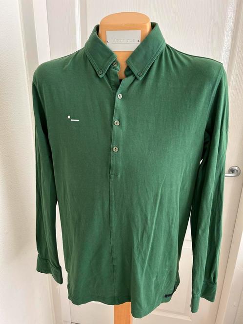 Prachtige Morse Code polo shirt longsleeve maat L groen, Kleding | Heren, Polo's, Zo goed als nieuw, Maat 52/54 (L), Groen, Ophalen of Verzenden