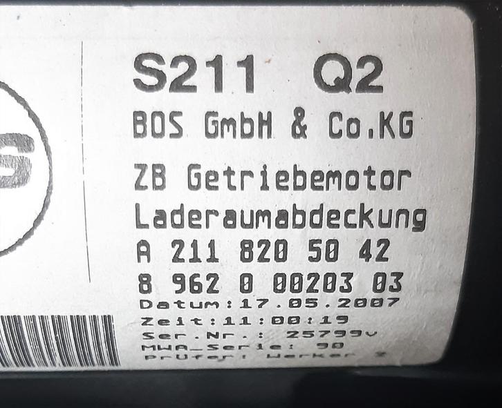 Mercedes S211 elektromotor laderaumabdeckung A2118205342, Auto-onderdelen, Ophanging en Onderstel, Mercedes-Benz, Gebruikt, Ophalen of Verzenden