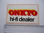 sticker ONKYO HIFI DEALER Winkel retro vintage, Verzamelen, Stickers, Verzenden