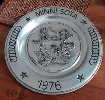 Minnesota 1976 USA bord ijzer - zilver wandbord Wilton beschikbaar voor biedingen