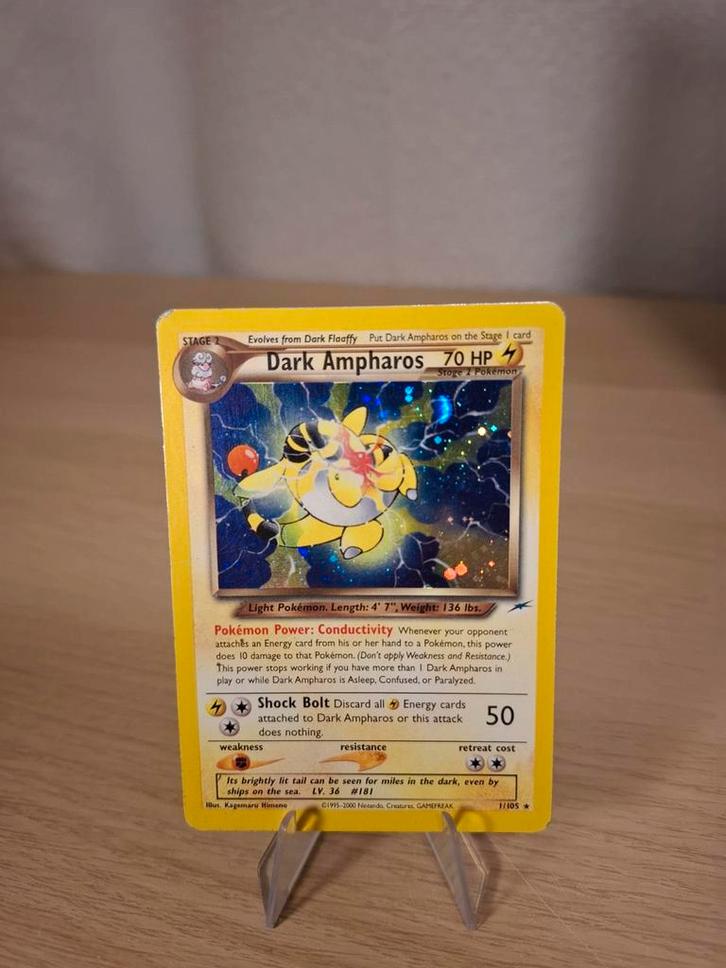 Dark Ampharos Holo - Neo Destiny, Hobby en Vrije tijd, Verzamelkaartspellen | Pokémon, Ophalen of Verzenden
