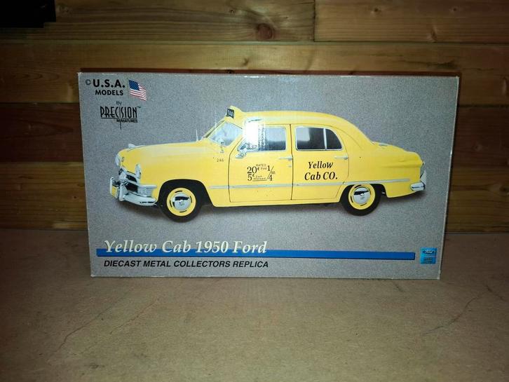 Ford Yellow Cab 1950 - Diecast Modelauto, Hobby en Vrije tijd, Modelauto's | 1:18, Overige merken, Ophalen of Verzenden