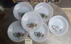 Vintage 6 soep pasta borden Arcopal Fruits de France 21 cm, Huis en Inrichting, Ophalen of Verzenden, Bord(en), Overige stijlen