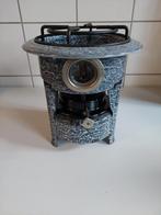 Petroleumstel 1 pits grijs gewolkt met lont, Antiek en Kunst, Antiek | Emaille, Ophalen of Verzenden