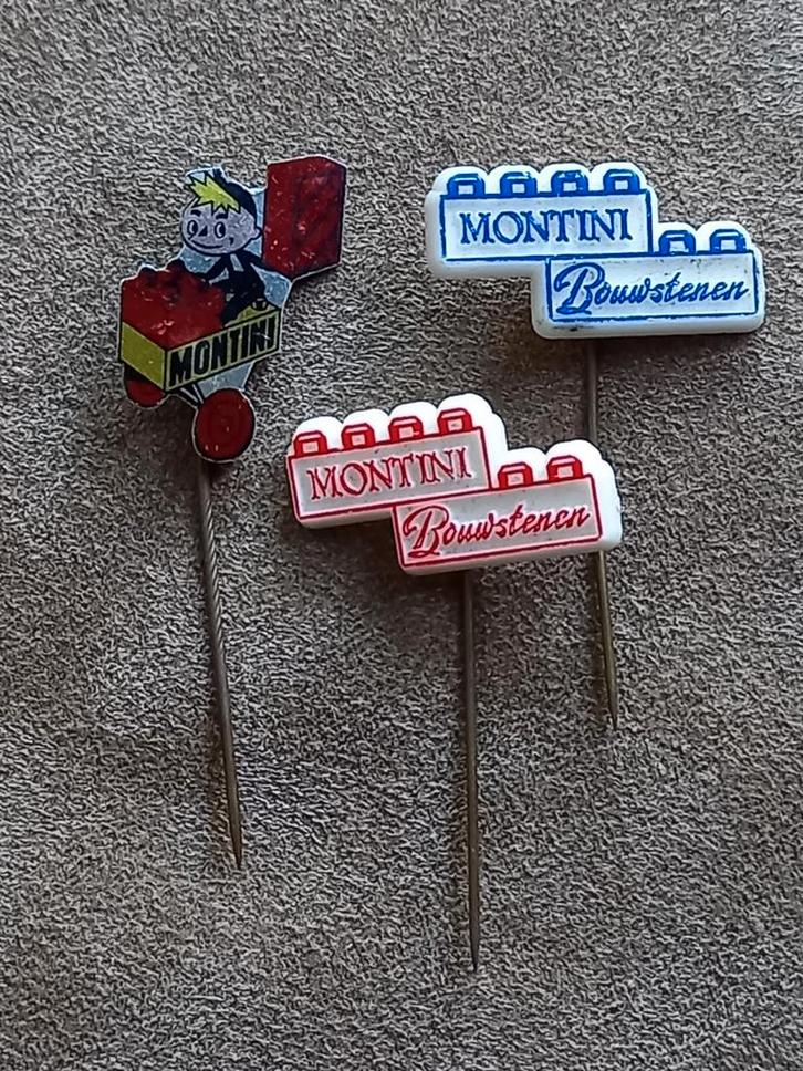 Speldjes Montini bouwstenen, Verzamelen, Speldjes, Pins en Buttons, Gebruikt, Ophalen of Verzenden