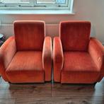 Jan des Bouvrie Fauteuil Library stoel cognac / oranje, Ophalen, Gebruikt, 75 tot 100 cm, Stof