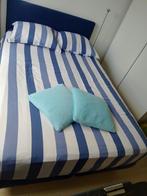 Boxspring twijfelaar, Ophalen, Gebruikt, Blauw, 210 cm