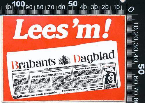 Sticker: Brabants Dagblad - Lees m, Verzamelen, Stickers, Zo goed als nieuw, Bedrijf of Vereniging, Verzenden