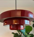 Retro Rode Hanglamp - Ø35cm, H21cm, Huis en Inrichting, Lampen | Hanglampen, Ophalen, Gebruikt, Metaal, Minder dan 50 cm