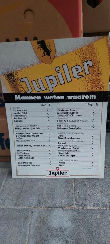 Jupiler Bierkaart - Vintage Café Menu beschikbaar voor biedingen