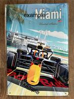Metalen wandbord Red Bull F1 circuit Miami 20x30 cm, Ophalen of Verzenden, Formule 1, Zo goed als nieuw