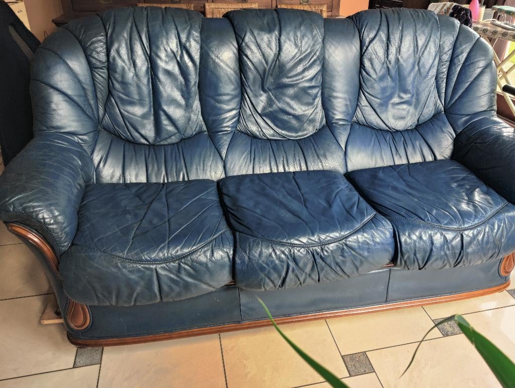 lederen salon, Huis en Inrichting, Ophalen, Gebruikt, Leer, Klassiek