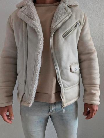 Zara Man Jas Coat | Maat M | Nieuw | Beige Suède | Gevoerd beschikbaar voor biedingen