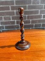 Antieke houten kandelaar – gedraaid design, Ophalen of Verzenden, Overige materialen