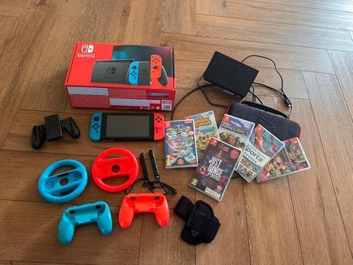 Switch V2 2019, Spelcomputers en Games, Spelcomputers | Nintendo Switch, Zo goed als nieuw, Switch 2019 Upgrade, Met 2 controllers