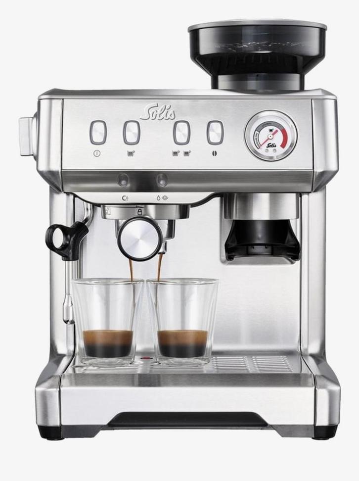 Solis Grind & Infuse Compact RVS (Type 1018), Witgoed en Apparatuur, Koffiezetapparaten, Gebruikt, Koffiebonen, Espresso apparaat