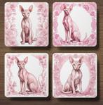 Sphynx Delfts Roze onderzetters met houder, Ophalen of Verzenden, Nieuw, Glas of Kopje