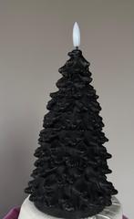 Zwart kerstboompje wax 20cm met kaars lampje batterij, Diversen, Kerst, Ophalen of Verzenden, Nieuw