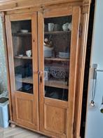 Antieke Servieskast met Glasdeuren, Antiek en Kunst, Antiek | Meubels | Kasten, Ophalen of Verzenden