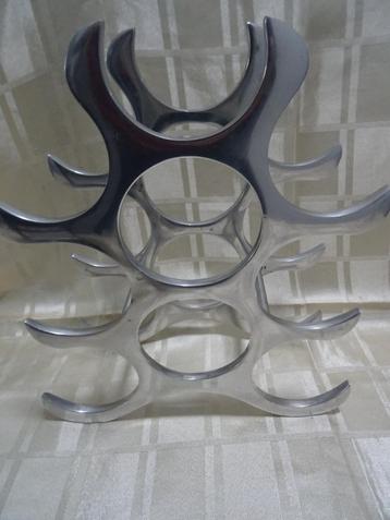 Chroom design wijnrek Michael Noll aluminium wijnrek beschikbaar voor biedingen