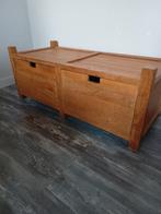 Teakhouten Opbergkist / Bank met Zitkussens, Ophalen, Minder dan 50 cm, Gebruikt, 100 tot 150 cm