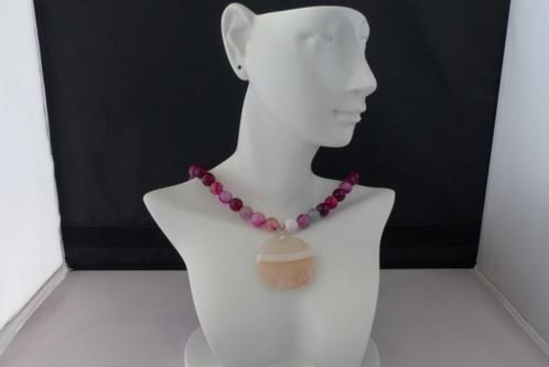 AGAAT ketting/oorhanger-set, Sieraden, Tassen en Uiterlijk, Kettingen, Nieuw, Steen of Mineraal, Met edelsteen, Met hanger, Verstelbaar