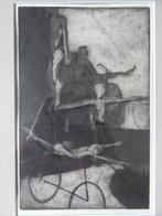 Ets acrobaten, circus, 5/10, 2e staat, gesigneerd, 27x18 cm, Antiek en Kunst, Verzenden