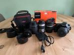 Sony A58 Spiegelreflexcamera met 5 lenzen + tas, Gebruikt, Spiegelreflex, Ophalen of Verzenden, Sony