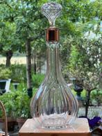 ZWARE KRISTALLEN KARAF IN FACETTEN GESLEPEN - MONTUUR ZILVER, Verzenden, Zilver