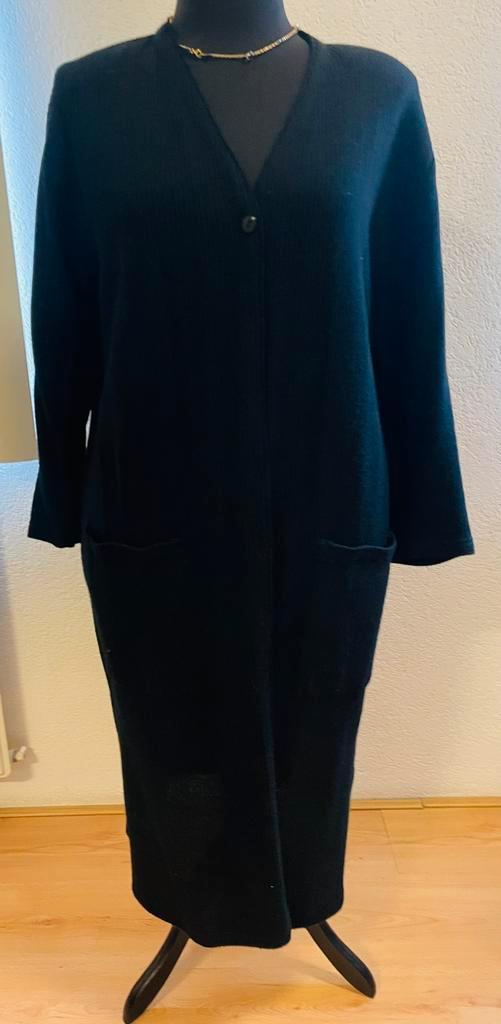 Lang zwart vest met grote steekzakken – wolmix, Kleding | Dames, Grote Maten, Zo goed als nieuw, Trui of Vest, Zwart, Ophalen of Verzenden