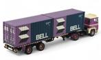 TEKNO SCANIA 140 + CONTAINEROPLEGGER + CONTAINERS - DE WILDE, Hobby en Vrije tijd, Modelauto's | 1:50, ., Nieuw, Tekno, Bus of Vrachtwagen