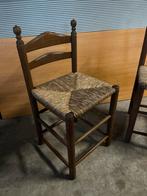 Mooie eiken stoeltjes met biezen zitting, Huis en Inrichting, Stoelen, Twee, Bruin, Ophalen of Verzenden, Zo goed als nieuw