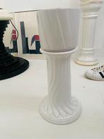 vintage witte keramieken plantenzuil of piedestal, Ophalen of Verzenden, Gebruikt