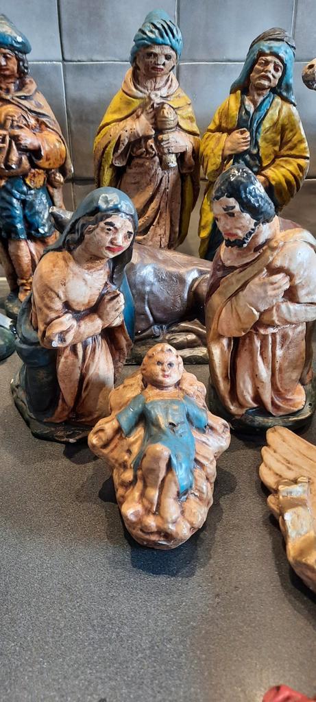 Vintage Antiek Kerstgroep van Gips - Compleet, Antiek en Kunst, Antiek | Religie, Ophalen