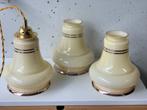 Vintage Art Deco Lampenkappen (3 stuks), Ophalen, Gebruikt, Glas, Minder dan 50 cm