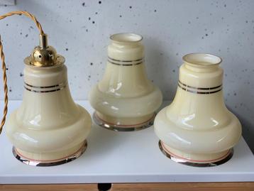 Vintage Art Deco Lampenkappen (3 stuks) beschikbaar voor biedingen