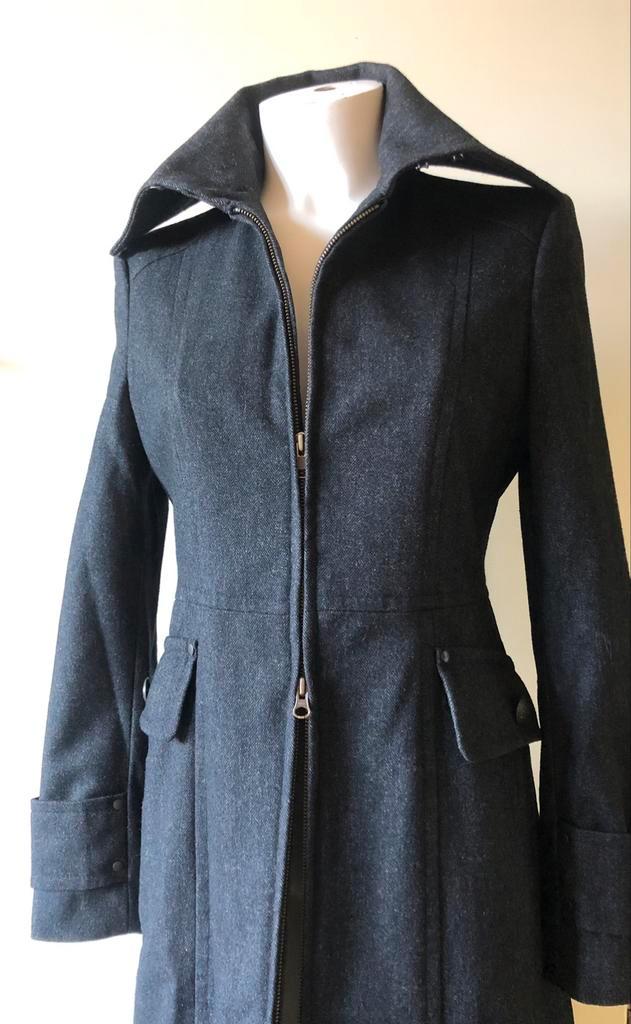 Donkergrijze wollen visgraat mantel. MEXX maat36, Kleding | Dames, Jassen | Winter, Nieuw, Maat 36 (S), Grijs, Ophalen of Verzenden