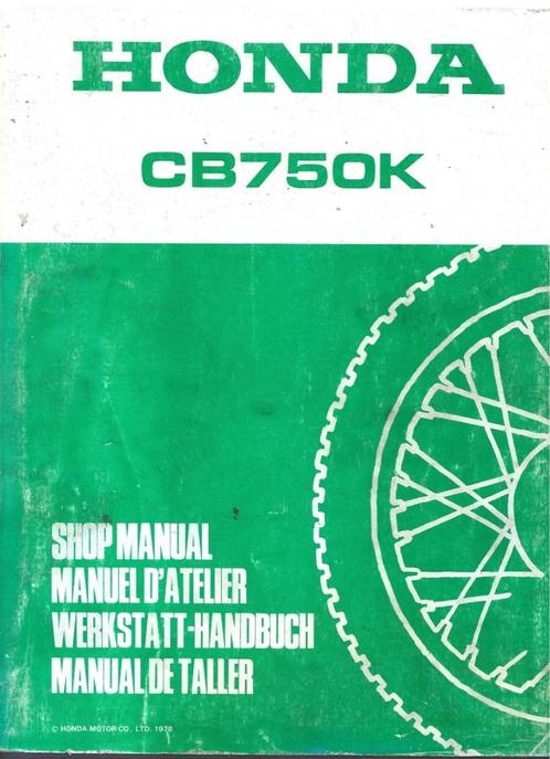 Honda CB750 K shop manual werkplaatsboek, Motoren, Handleidingen en Instructieboekjes, Honda, Ophalen of Verzenden