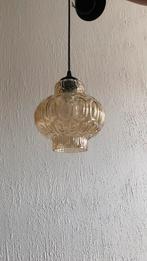 Hanglamp vintage retro parlemoer glas, Huis en Inrichting, Lampen | Hanglampen, Ophalen of Verzenden, Zo goed als nieuw, Glas