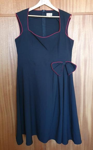 Lindy Bop rockabilly jurk zwart met rood biesje 50 zgan beschikbaar voor biedingen