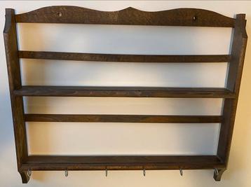 Leuk houten wandrekje met haakjes beschikbaar voor biedingen