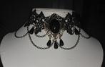 Mooie nieuwe brede zwarte  Gothic ketting / choker, Overige materialen, Verstelbaar, Zwart, Nieuw