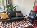 Vintage woonkamer bank + fauteuil, Ophalen, 150 tot 200 cm, Driepersoons, 75 tot 100 cm