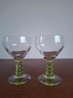 Twee prachtige art deco wijnglazen, Glas of Glazen, Ophalen of Verzenden, Overige stijlen, Glas
