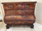 Antieke hollands gebogen 4-laads commode met klepblad, Antiek en Kunst, Antiek | Meubels | Kasten, Ophalen